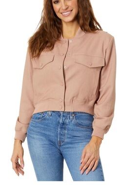 Blank NYC Cropped Bomber Jacket in Dusty Rose, small